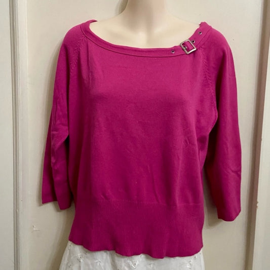 John Paul Richard Pink 3/4 Sleeves Blouse  (L)