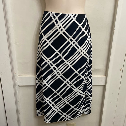 Casual Corner Black and White Striped Skirt (M)