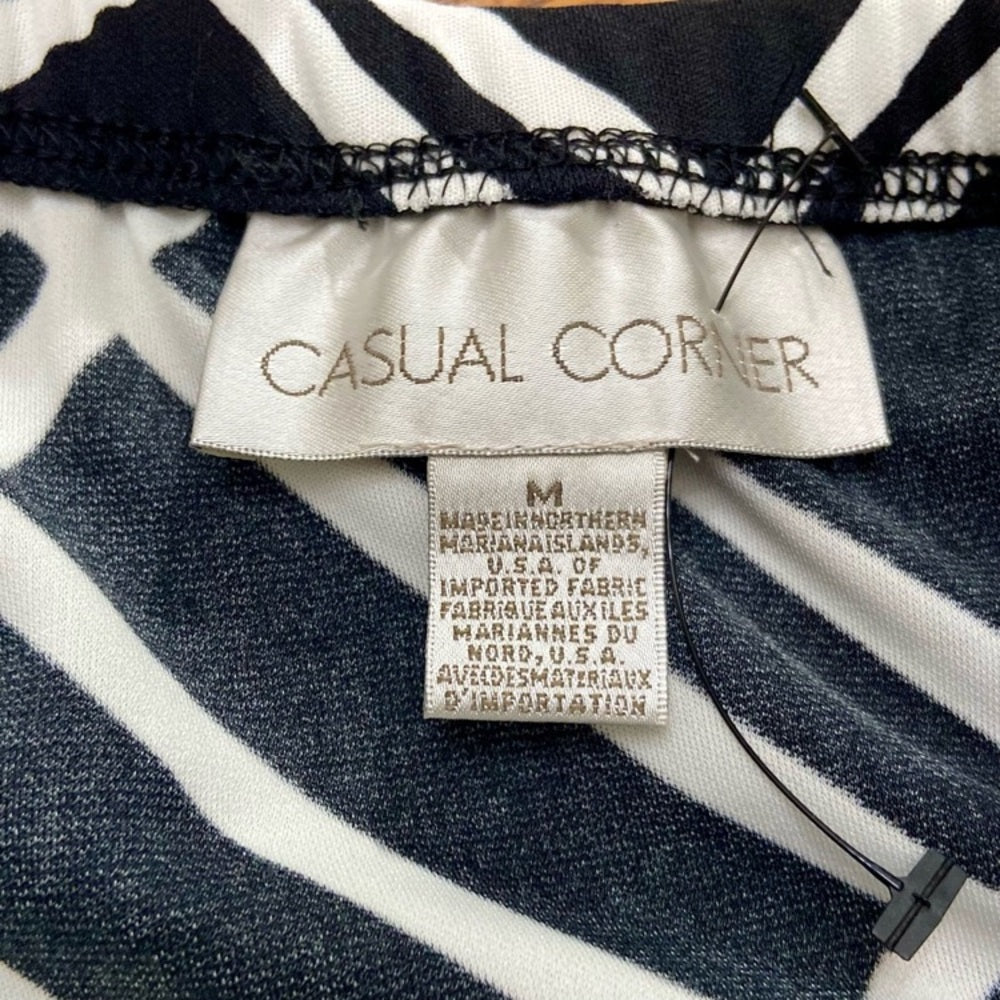 Casual Corner Black and White Striped Skirt (M)