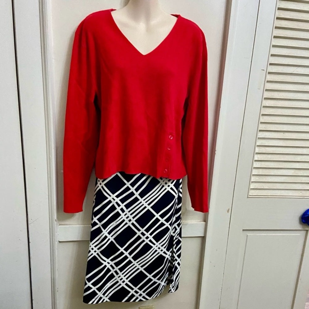 Casual Corner Black and White Striped Skirt (M)