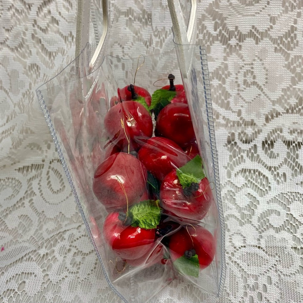 Blue Willow, Small Clear Plastic Tote or Gift Bag 10in x 7in x 4in  (A)