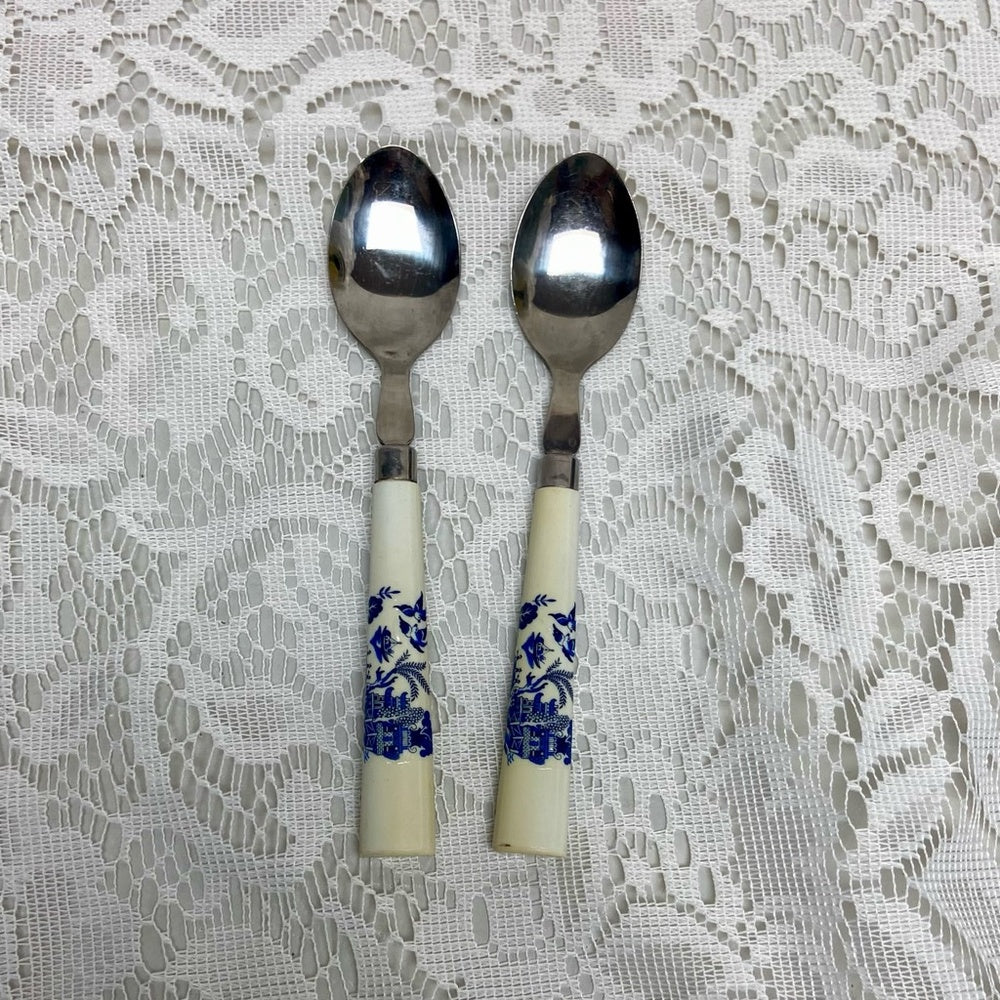 Vintage, 6-pc Blue Willow Flatware Set for 2