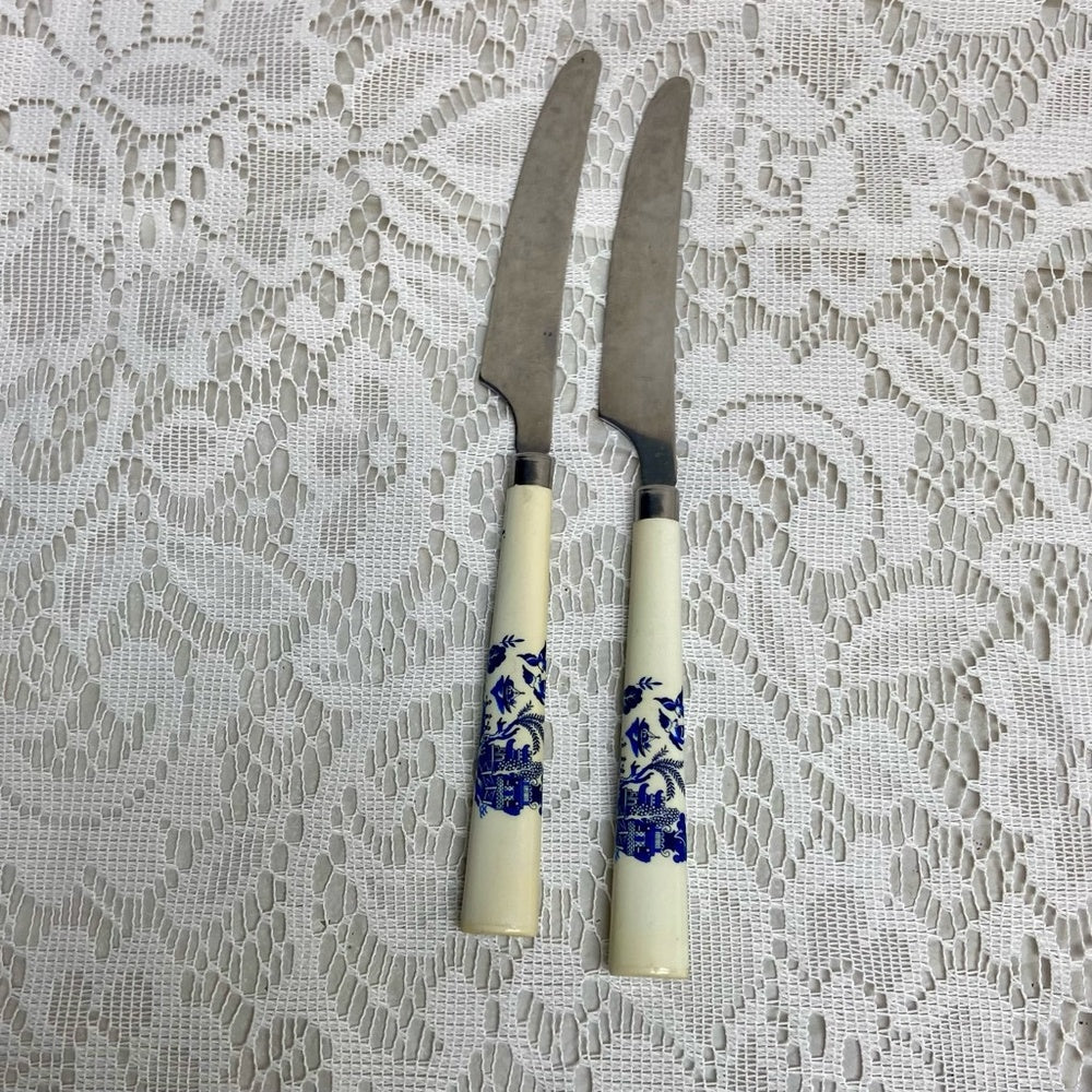 Vintage, 6-pc Blue Willow Flatware Set for 2