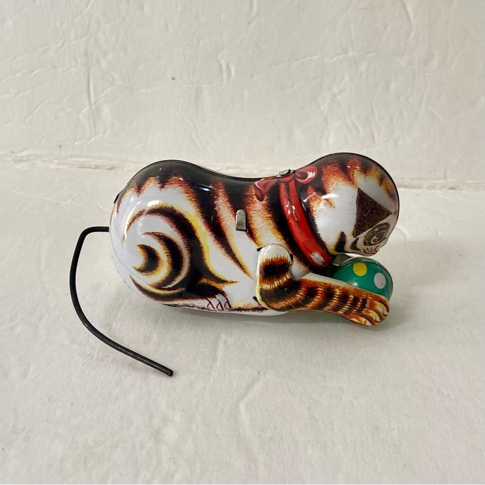 Wind up Tin Cat Rolling Toy