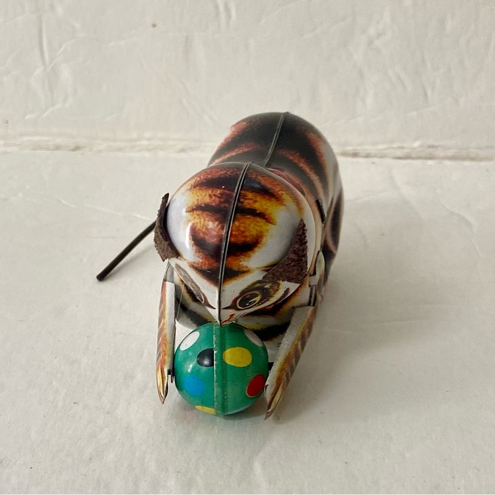 Wind up Tin Cat Rolling Toy
