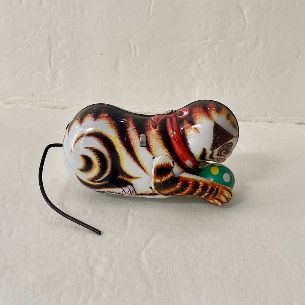 Wind up Tin Cat Rolling Toy