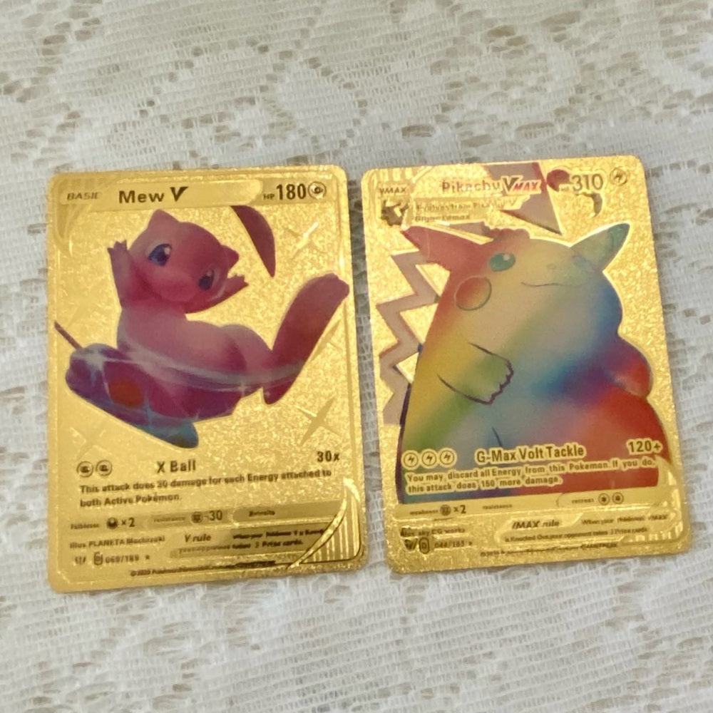 Lot WW: 12pc Lot : 2 Gold Fan Arts Cards, 5 Pokemon Cards and 5 Pokémon …