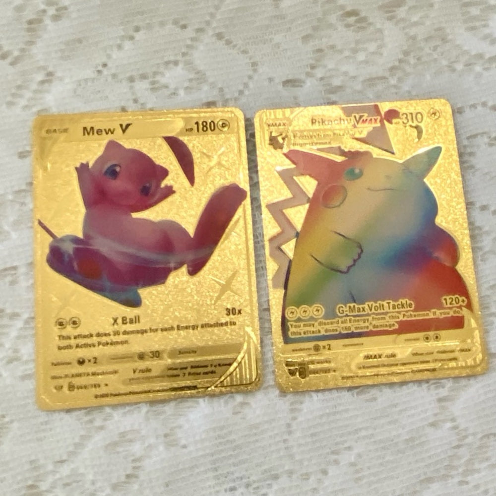 Lot WW: 12pc Lot : 2 Gold Fan Arts Cards, 5 Pokemon Cards and 5 Pokémon …