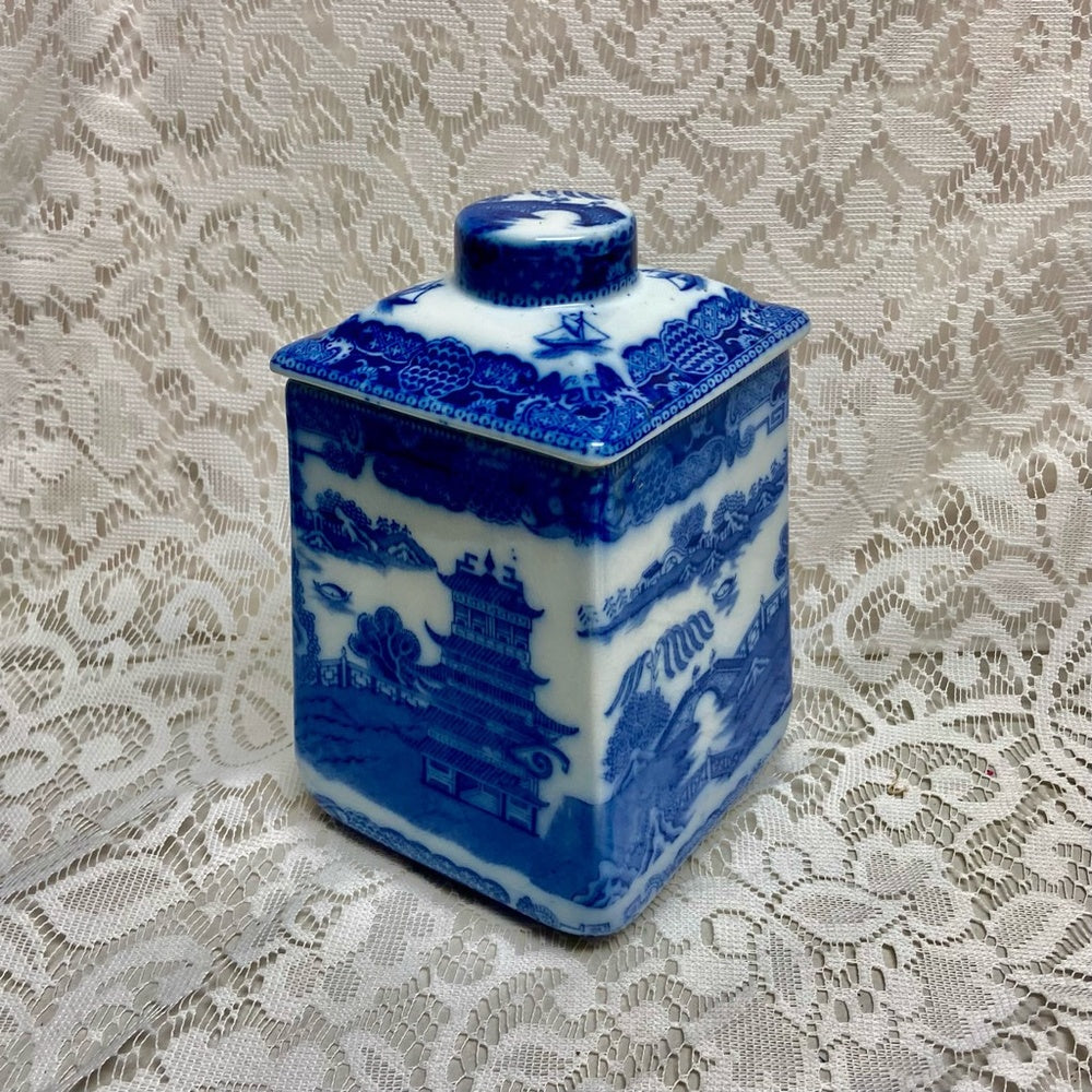 Vintage, Rare Blue Willow Canister- Flour, Sugar or Cookie Jar