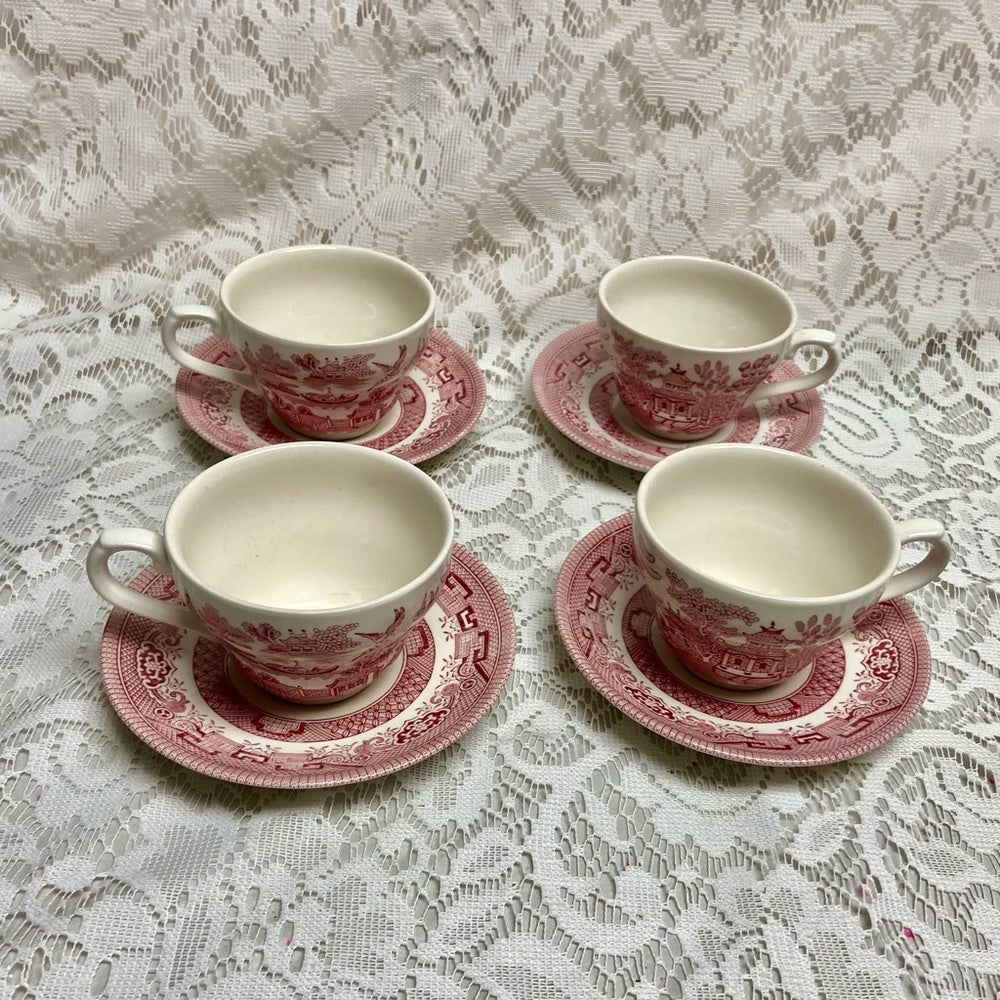 Vintage, Churchill 10pc Red Willow -Tea Set