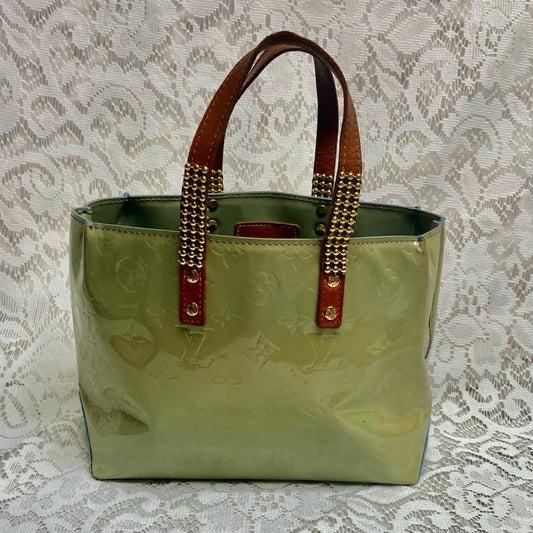Vintage Louis Vuitton Reade PM Green Vernis Small Tote 11in x 7in x 4in