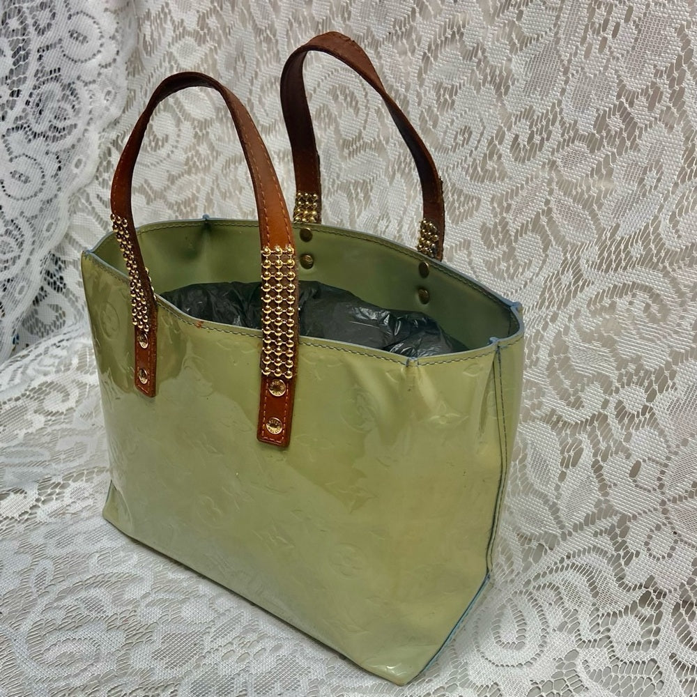 Vintage Louis Vuitton Reade PM Green Vernis Small Tote 11in x 7in x 4in