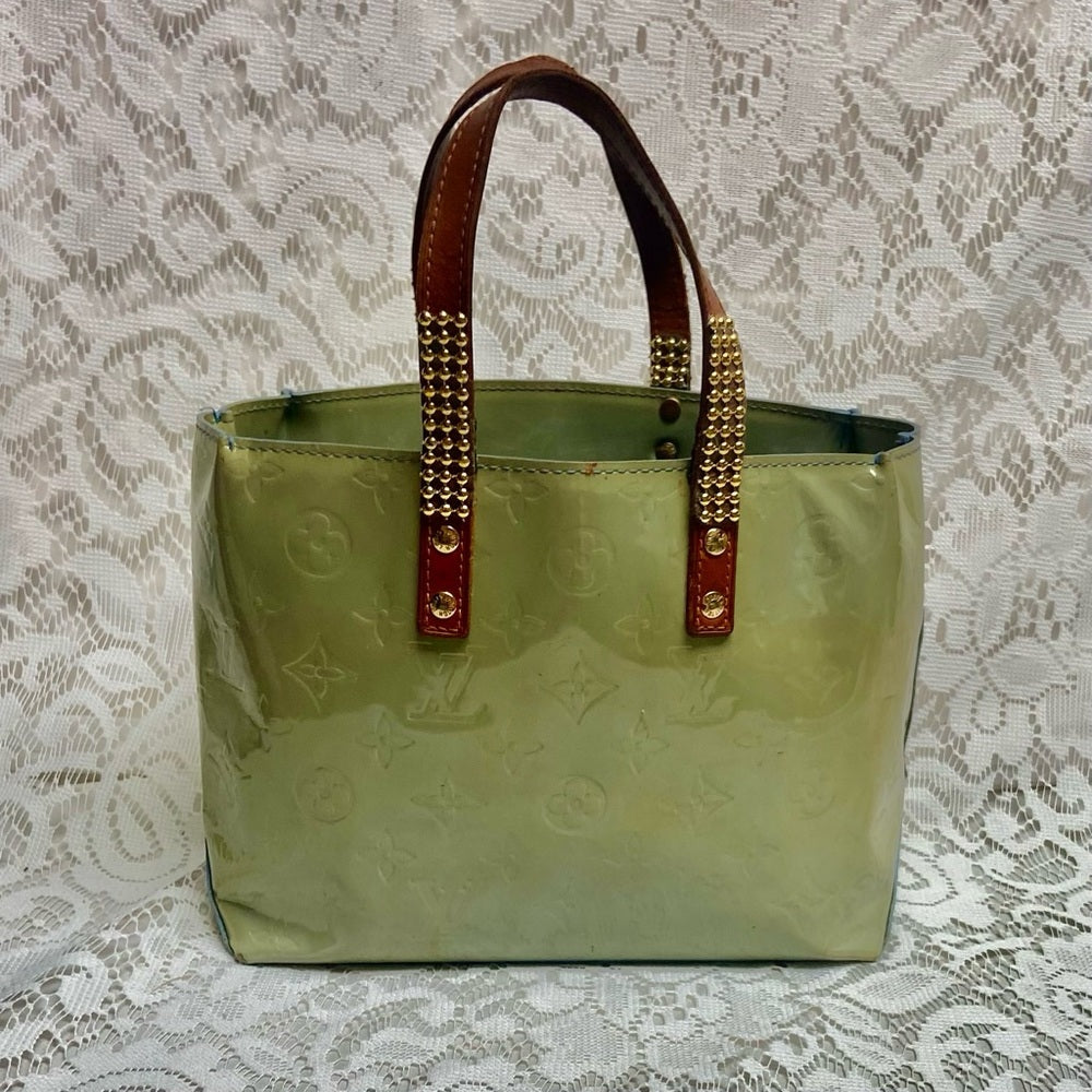 Vintage Louis Vuitton Reade PM Green Vernis Small Tote 11in x 7in x 4in