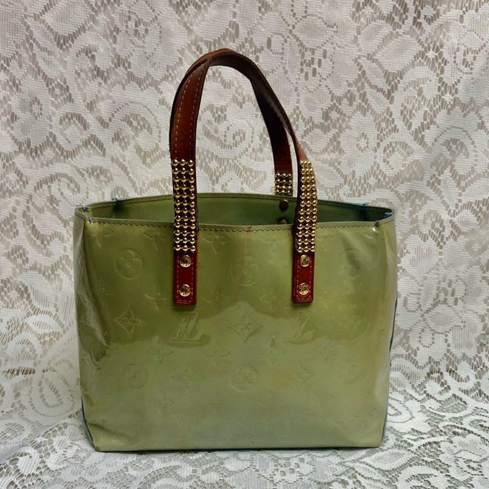 Vintage Louis Vuitton Reade PM Green Vernis Small Tote 11in x 7in x 4in