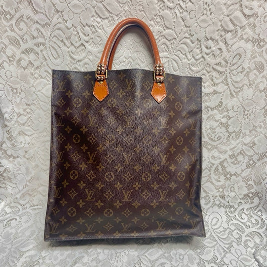 Vintage LouisVuitton BrownMono Coated Canvas Sac Plat Tote
