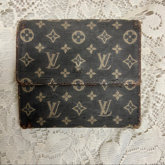 Vintage Louis Vuitton Brown Min-Lin Men- Unisex Compact Wallet