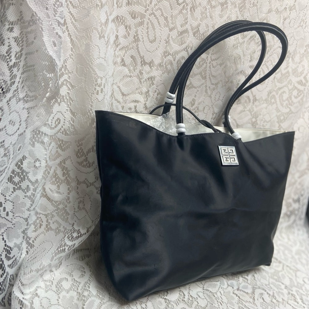 Givenchy Rare, Large, Black Nylon Handbag Tote-Briefcase-Laptop Bag