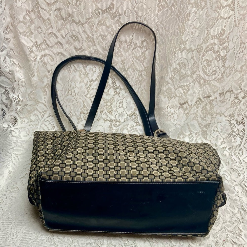 Nine West Black and Gray Canvas 2-way Shoulder -Crossbody Bag 13in x 12in x 5in