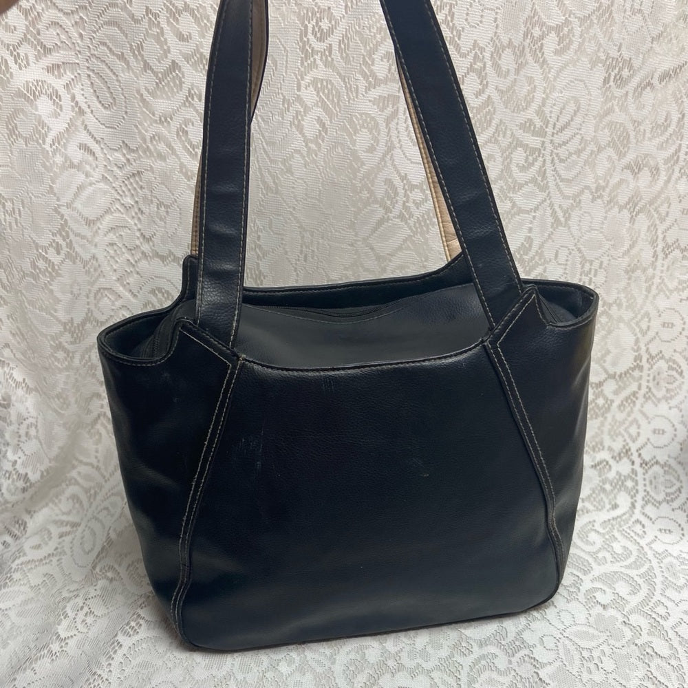 Vintage, Mary Kay Large Black Faux Leather Shoulder Bag 13in x 11in x 6.5in