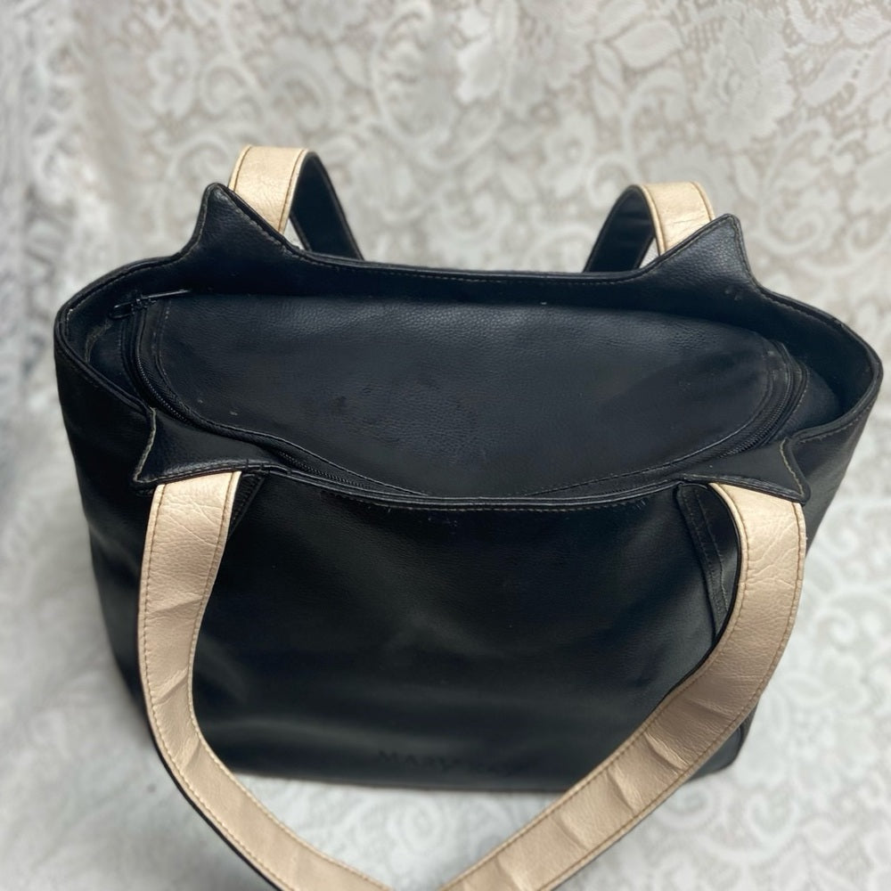 Vintage, Mary Kay Large Black Faux Leather Shoulder Bag 13in x 11in x 6.5in