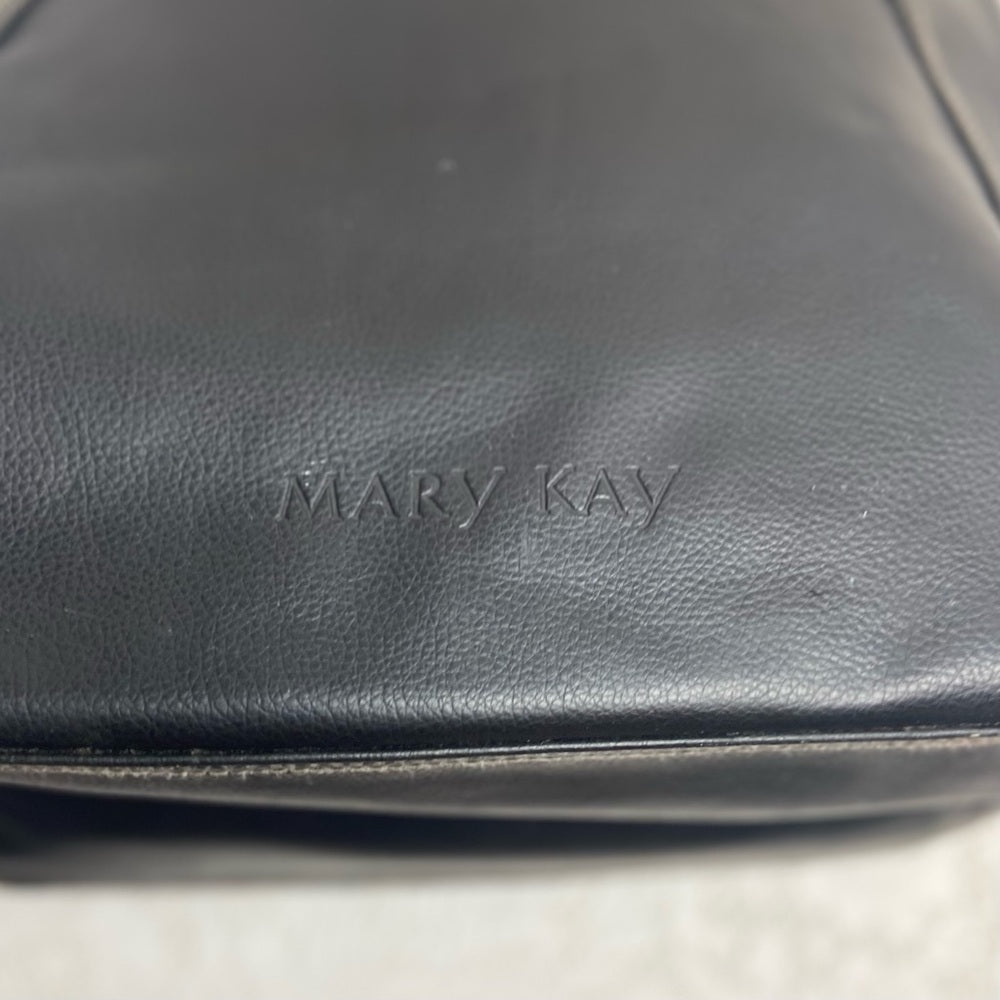 Vintage, Mary Kay Large Black Faux Leather Shoulder Bag 13in x 11in x 6.5in