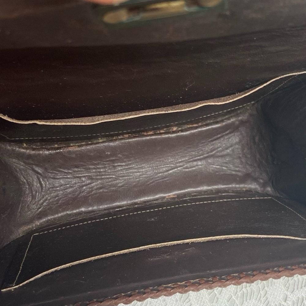 Vintage, Genuine Brown Reptile Leather Shoulder-Crossbody Bag