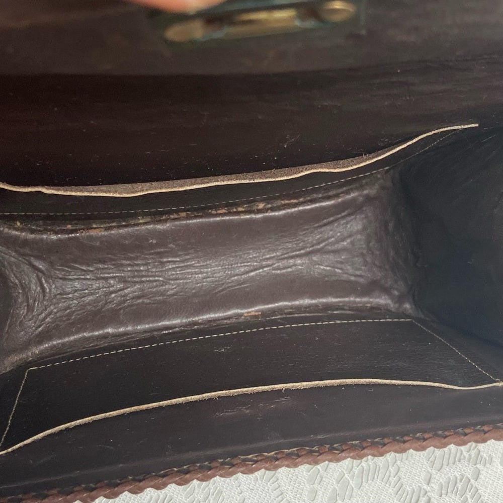 Vintage, Genuine Brown Reptile Leather Shoulder-Crossbody Bag