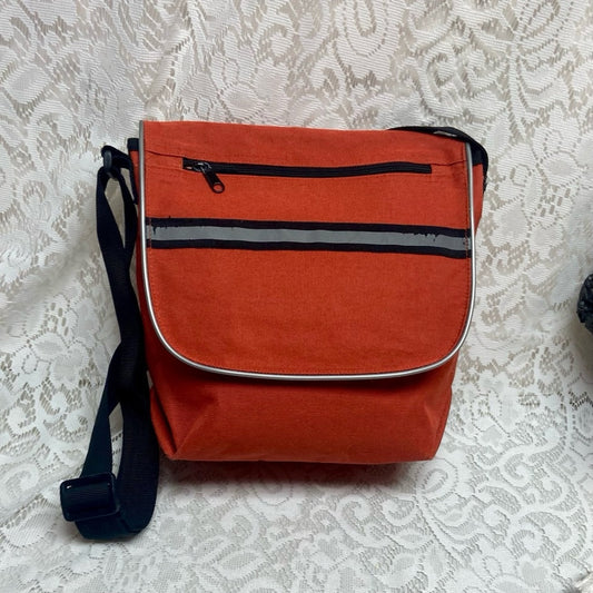 Vintage Orange Messenger Crossbody Bag 11in x 9in x 5in