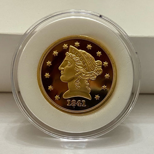 National Collectors Mint 1841, $5.00 Tribute Gold Plated Coin