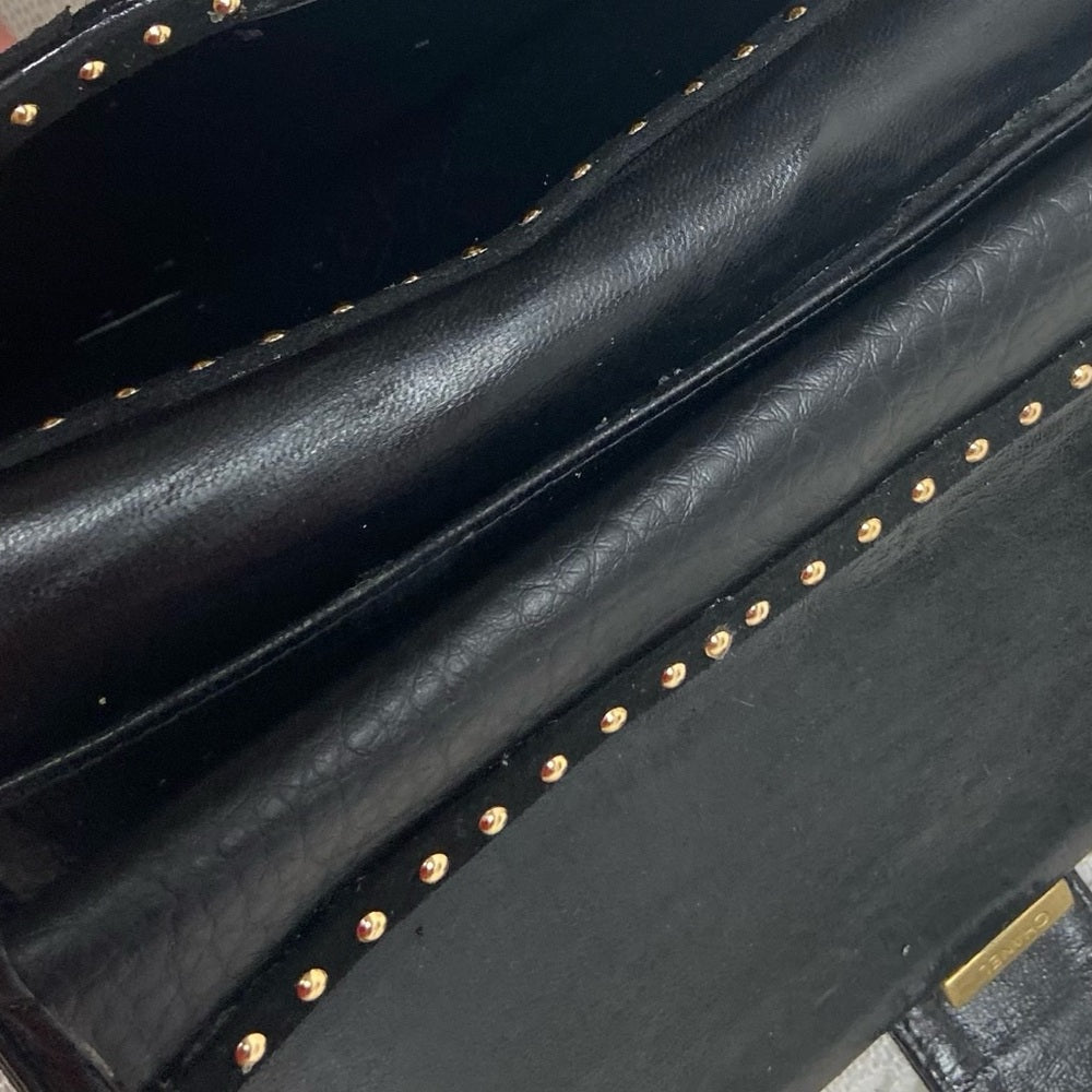 Vintage Chanel Black Leather Long Wallet-Crossbody
