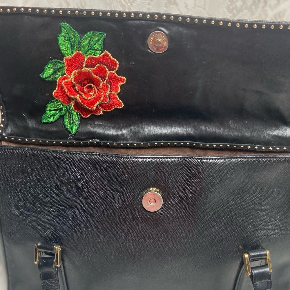 Authentic Burberrry Black Leather Shoulder Bag 12in x 9in x 4in