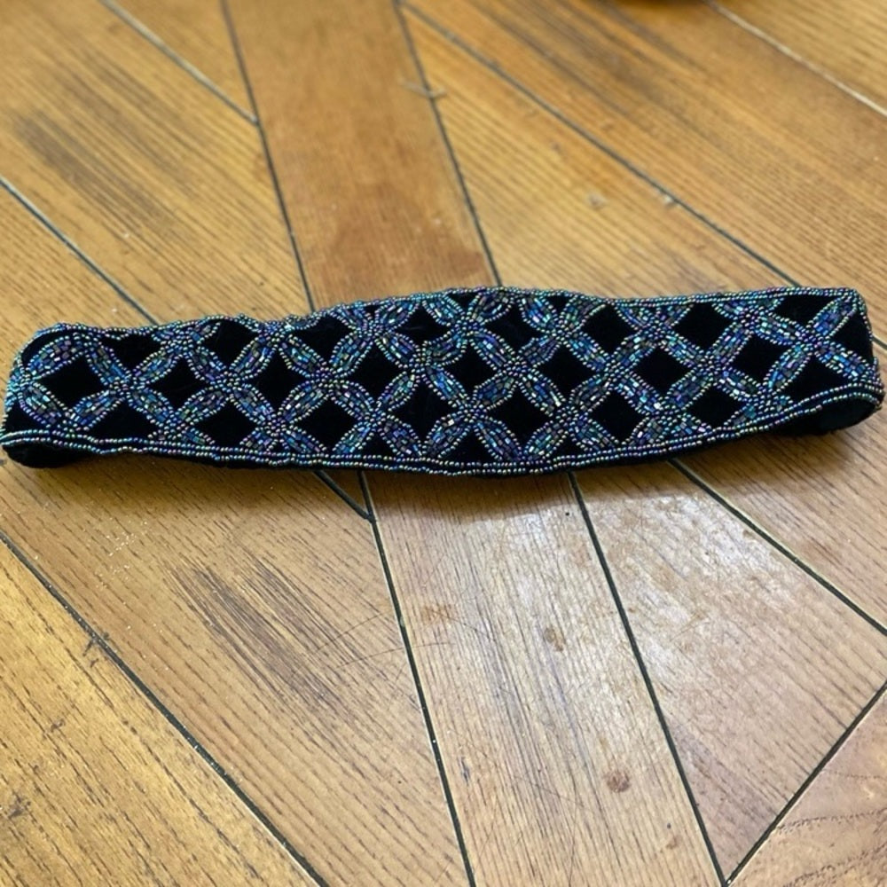 Iridescent- Multi-color beaded Elastic Belt 28in x 32in