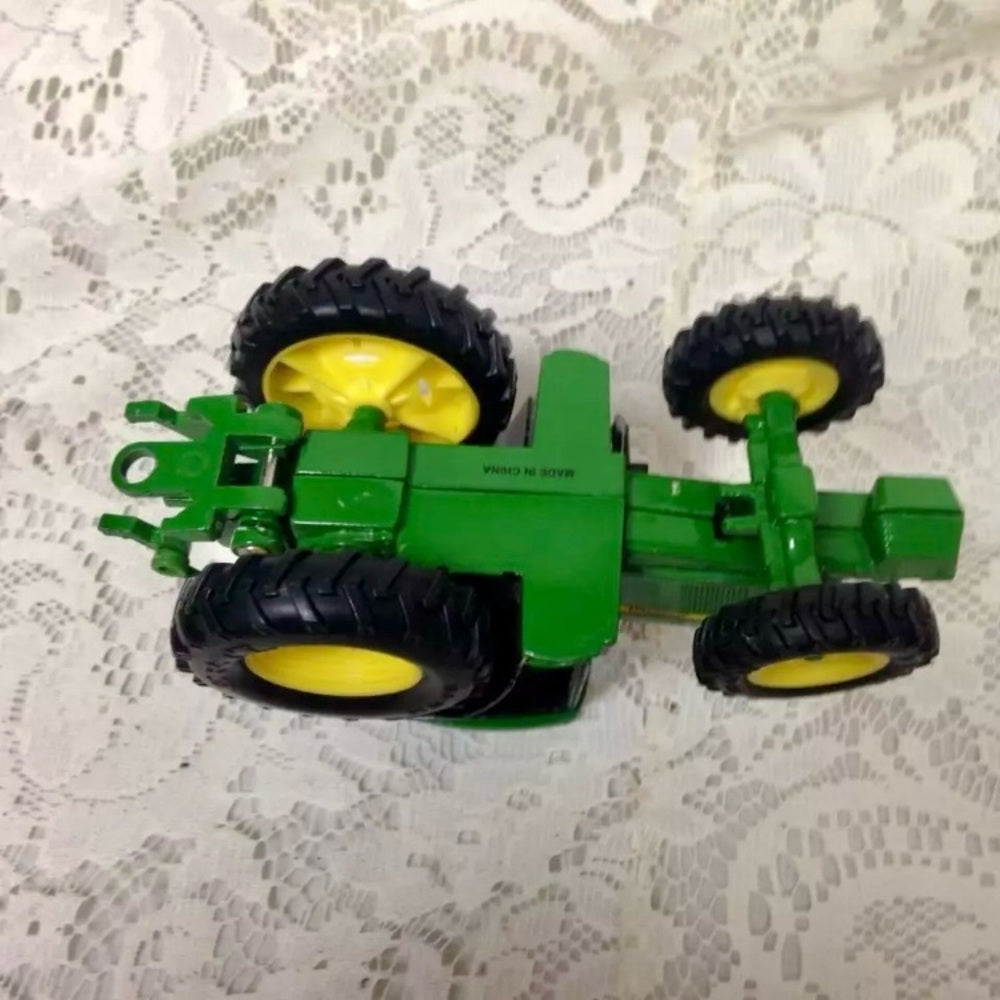 Vintage John Deere 2pc Metal, 12in Long, Tractor and Wagon Set