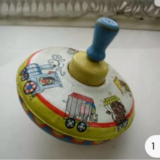 Vintage, Ohio Art Metal-Wood Circus Top