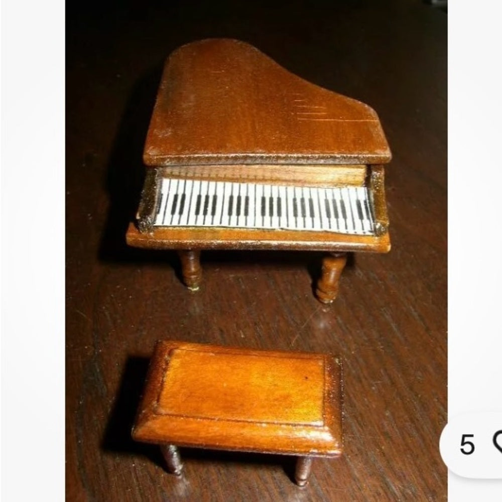 Vintage, 7-piece Mahogany Dollhouse Furniture in Original Box