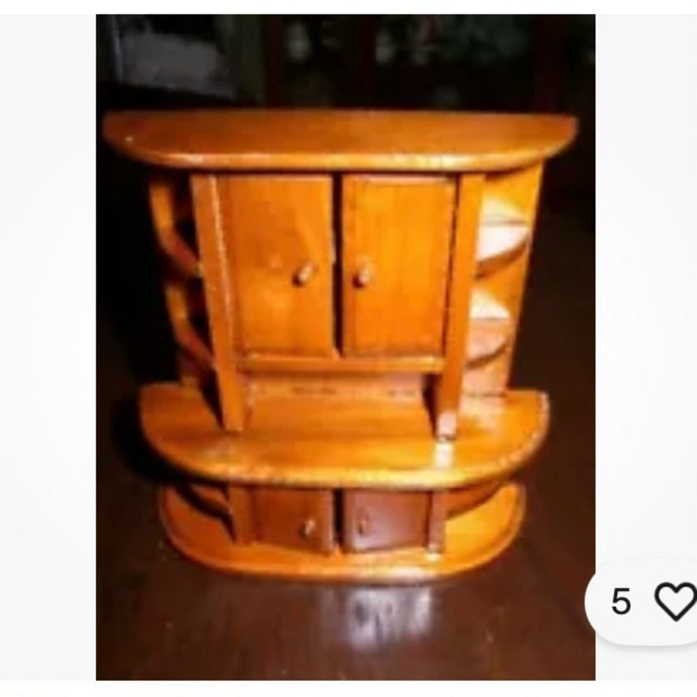 Vintage, 7-piece Mahogany Dollhouse Furniture in Original Box