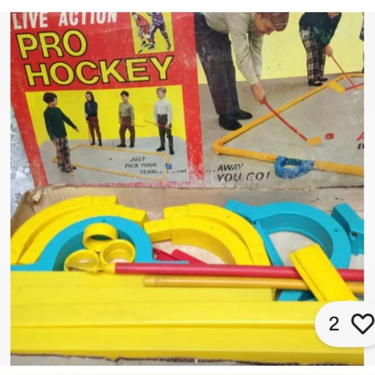 1960s Marx- Pro Hockey Live Action Set - Yellow, Blue, Red