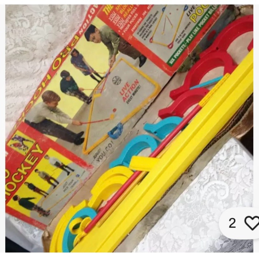 1960s Marx- Pro Hockey Live Action Set - Yellow, Blue, Red