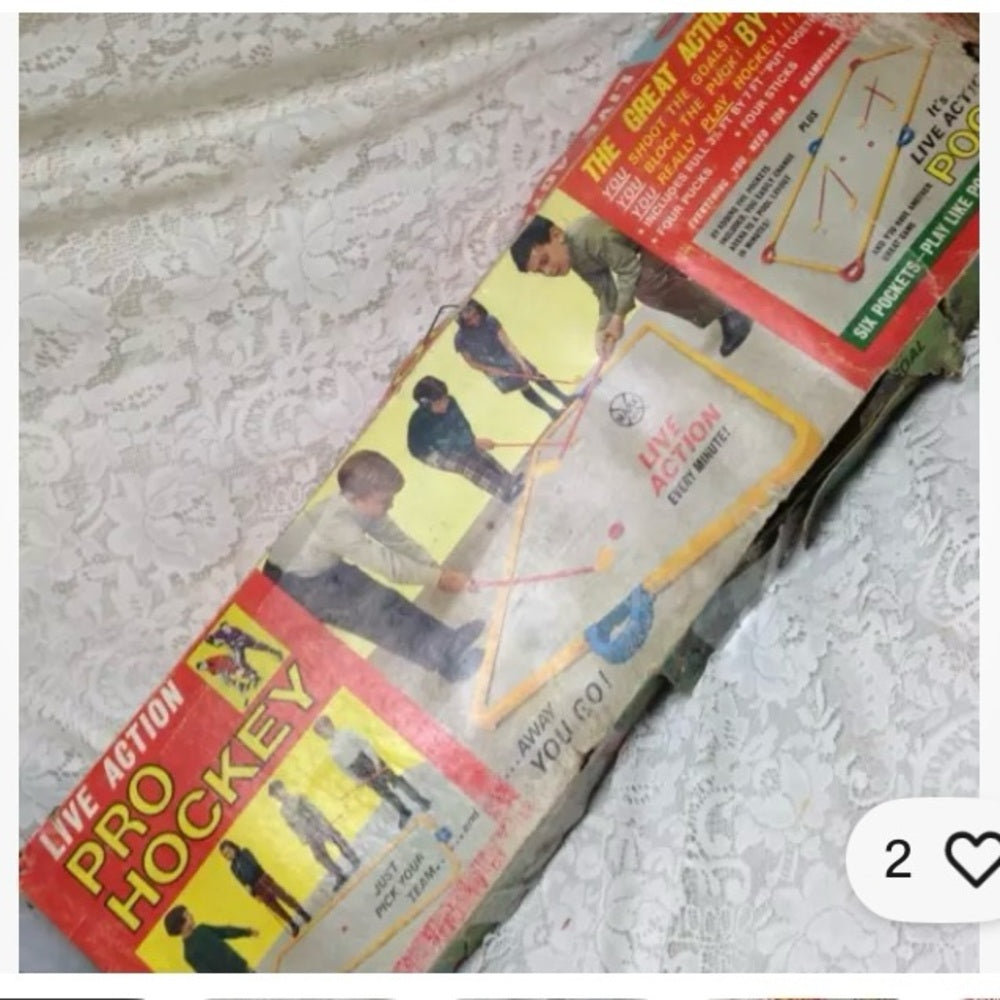 1960s Marx- Pro Hockey Live Action Set - Yellow, Blue, Red