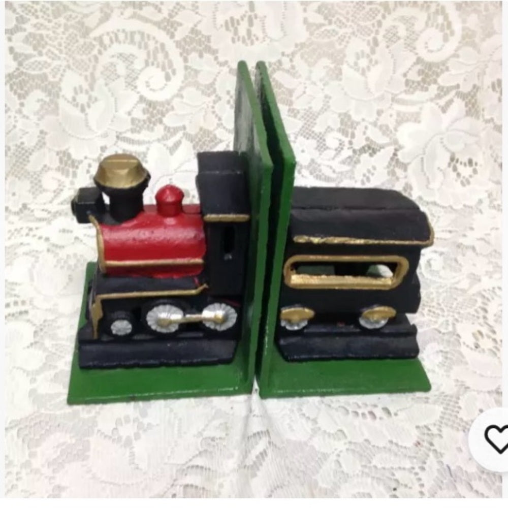 Pair of Train Cast Iron Bookends 6in x 4.5in x 4in each