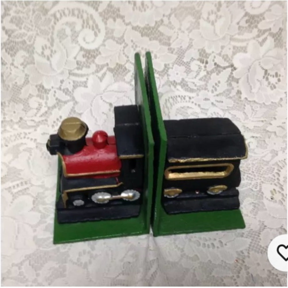 Pair of Train Cast Iron Bookends 6in x 4.5in x 4in each