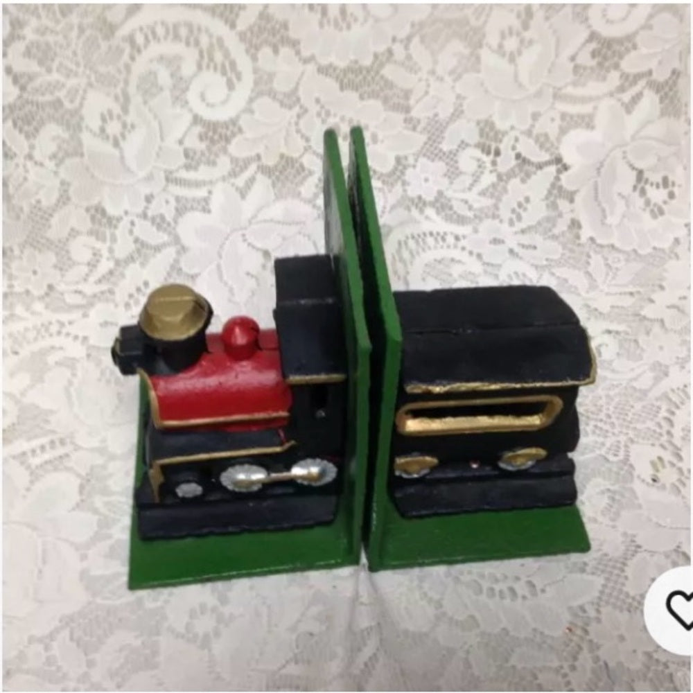 Pair of Train Cast Iron Bookends 6in x 4.5in x 4in each