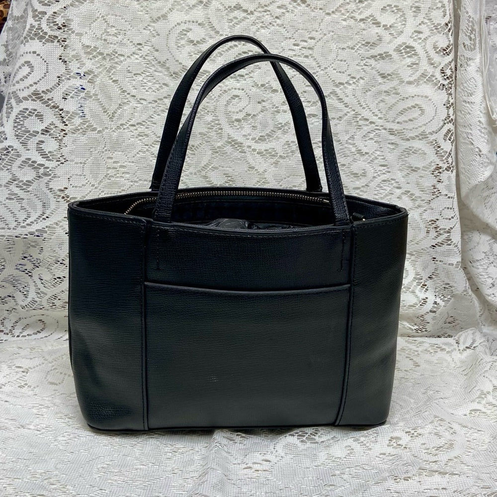Karl Lagerfeld Black- Satchel Handbag with KL Charms 9inx6inx3in