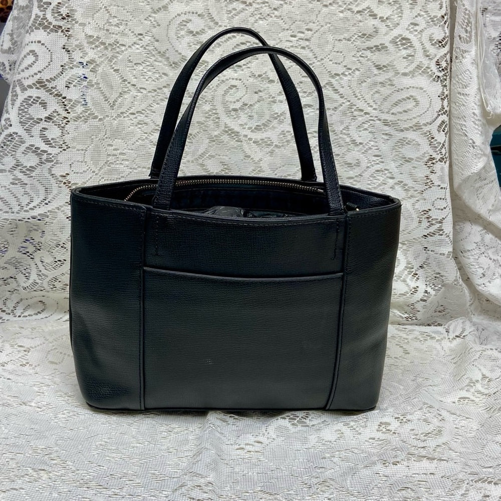Karl Lagerfeld Black- Satchel Handbag with KL Charms 9inx6inx3in