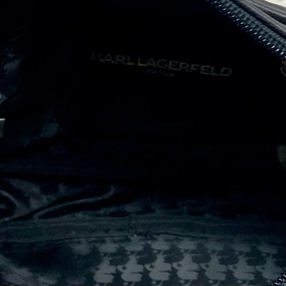 Karl Lagerfeld Black Bow Crossbody Bag 8in x 5in x 1.5in