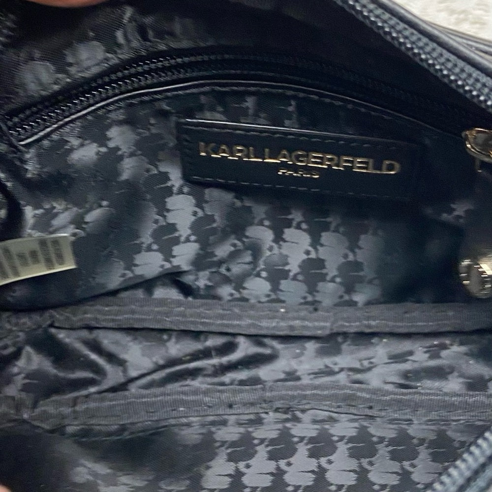 Karl Lagerfeld Black Bow Crossbody Bag 8in x 5in x 1.5in