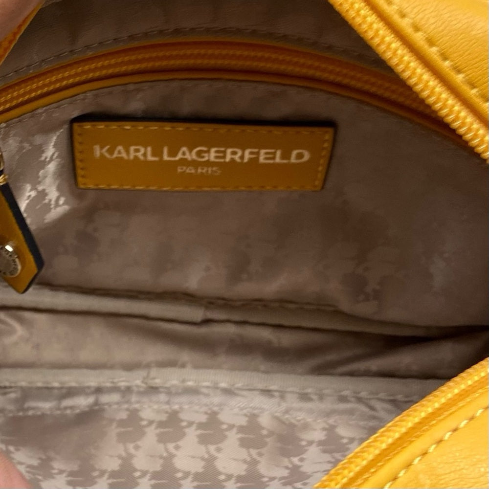 Karl Lagerfeld Dark Yellow Bow Crossbody Bag 8in x 5in x 1.5in