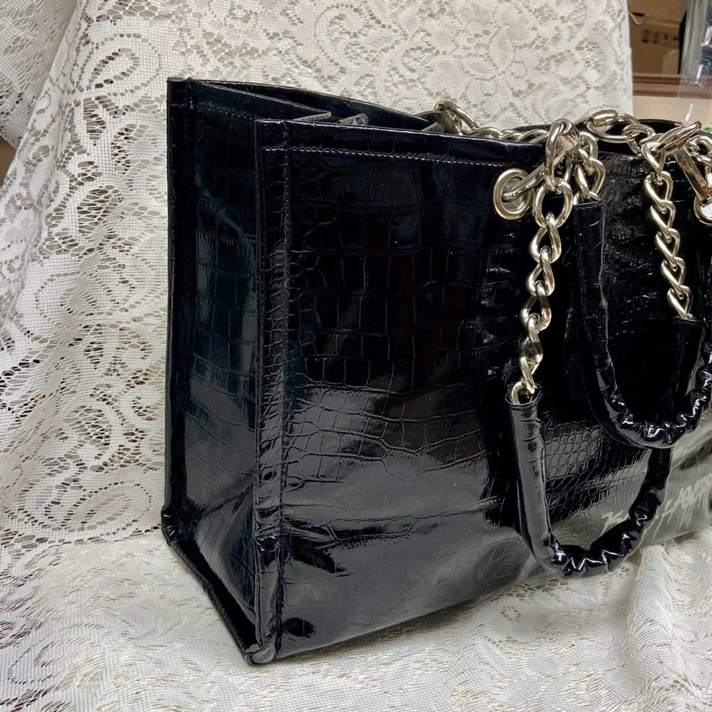 Vintage Karl Lagerfeld Large Black Business-Laptop Handbag Tote 16in x 12in x 6i
