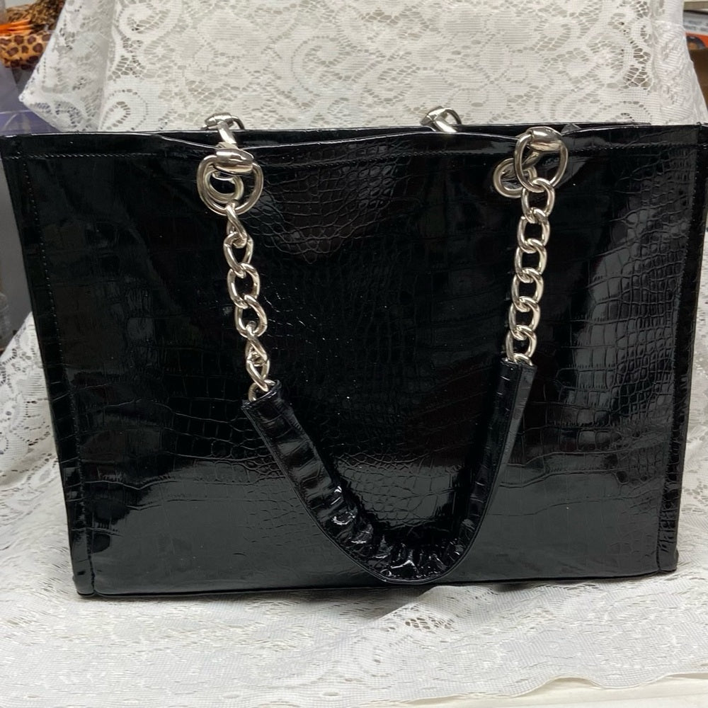 Vintage Karl Lagerfeld Large Black Business-Laptop Handbag Tote 16in x 12in x 6i