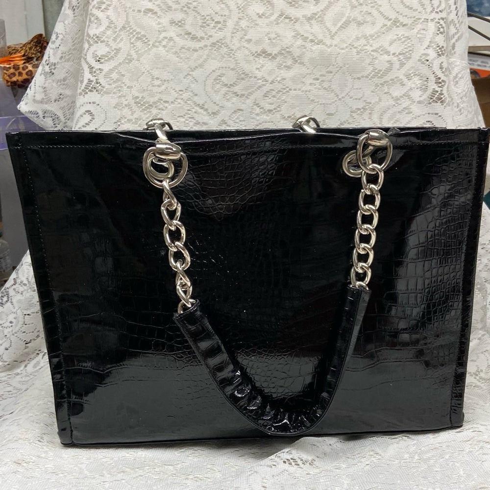Vintage Karl Lagerfeld Large Black Business-Laptop Handbag Tote 16in x 12in x 6i